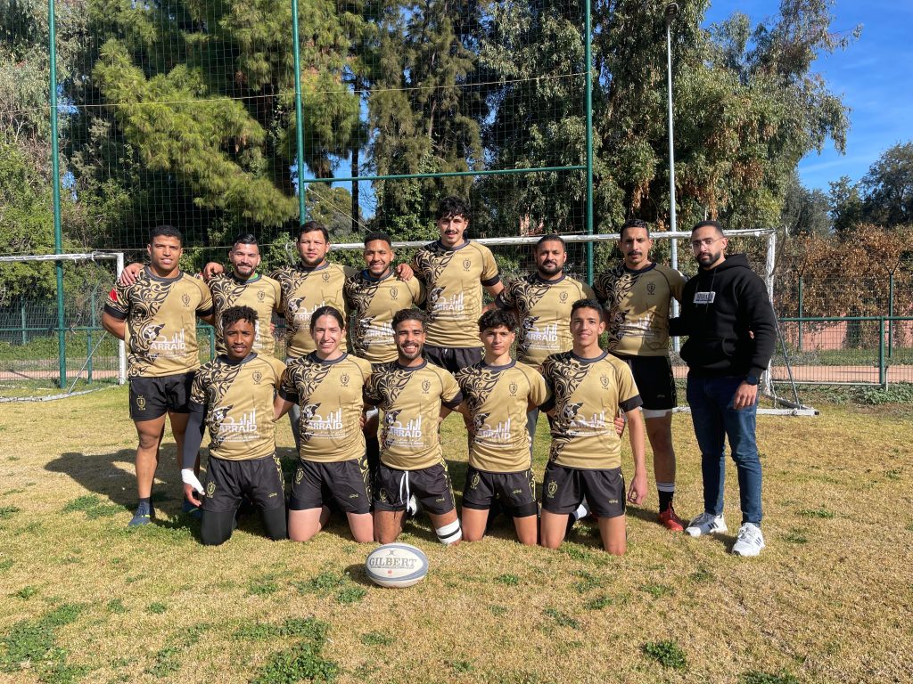 joueurs AJRM rugby marrakech lors d’un entraînement
